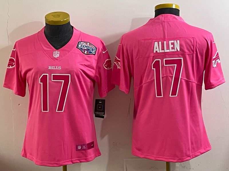 Women 2025 Buffalo Bills #17 Allen Pink Nike Limited NFL Jersey style 0062